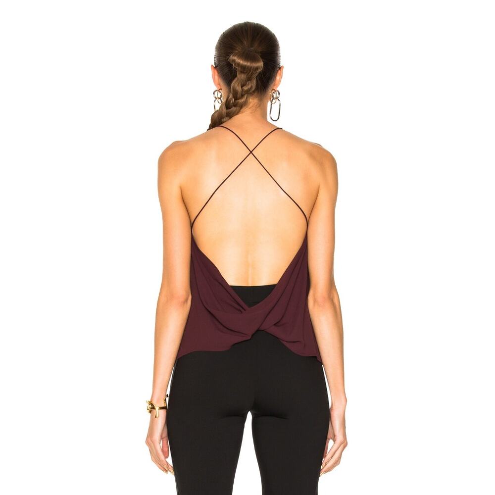 DION LEE Velvet Silk Fine Line Cami Top in Wine // M - Picture 4 of 14